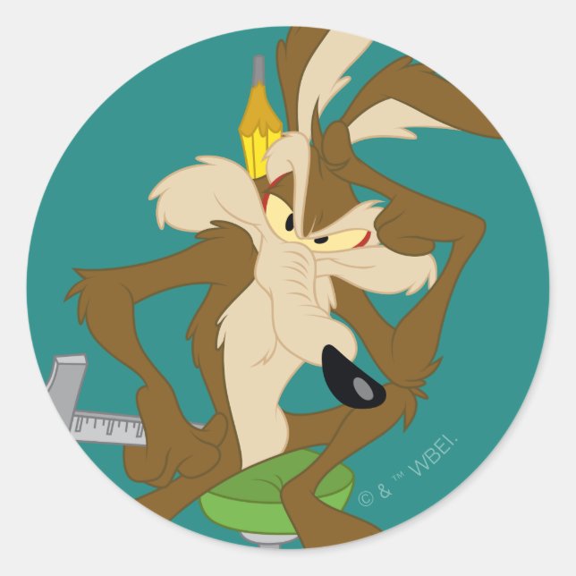 Sticker Rond WILE E. COYOTE™ Planning (Devant)
