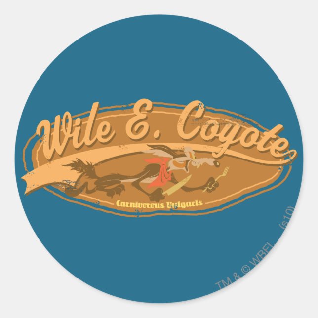 Sticker Rond WILE E. COYOTE™ Vulgaris carnivore (Devant)