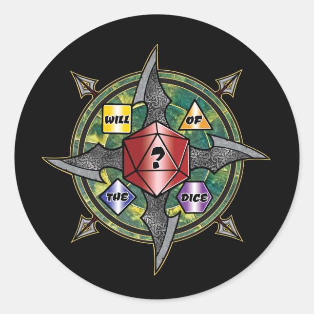 Sticker Rond Will de l'autocollant Dice (Devant)