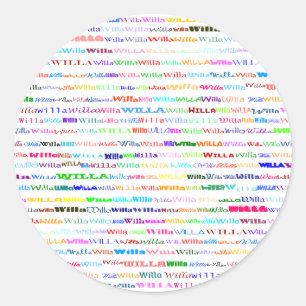 Sticker rond Willa Text Design II