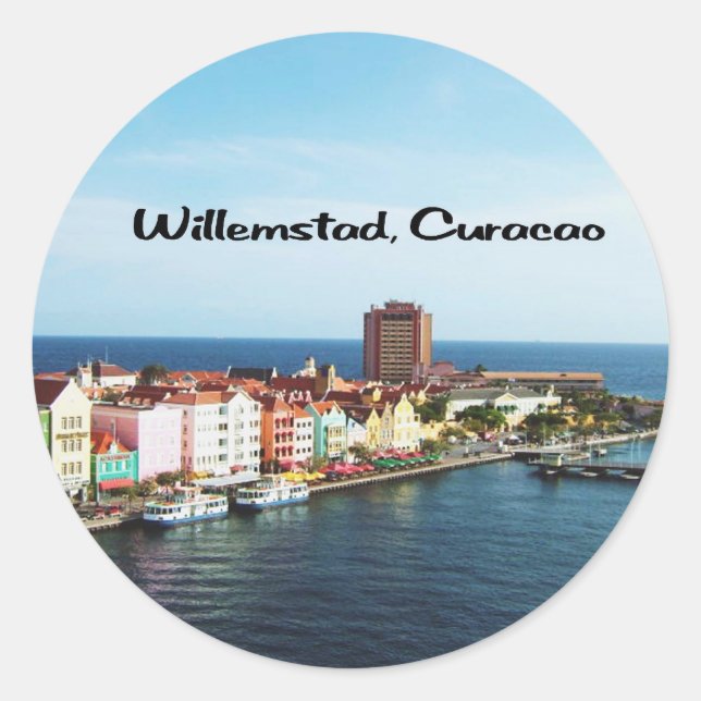 Sticker Rond Willemstad Curacao (Devant)