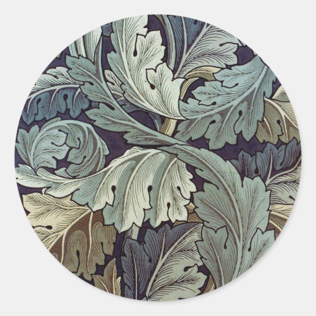 Sticker Rond William Morris Acanthus Feuilles (Devant)