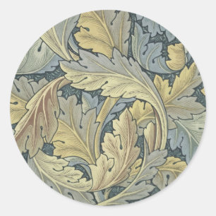 Sticker Rond William Morris Acanthus Leaves Floral Art Nouveau