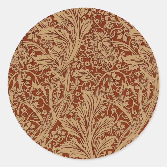 Sticker Rond William Morris Arcadia Floral Garden Flower Classi (Devant)