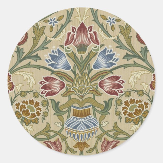 Sticker Rond William Morris Brocade Motif de fond d'écran flora (Devant)