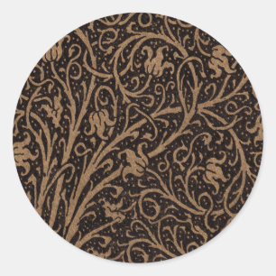 Sticker Rond William Morris Campion Cuir Damassé