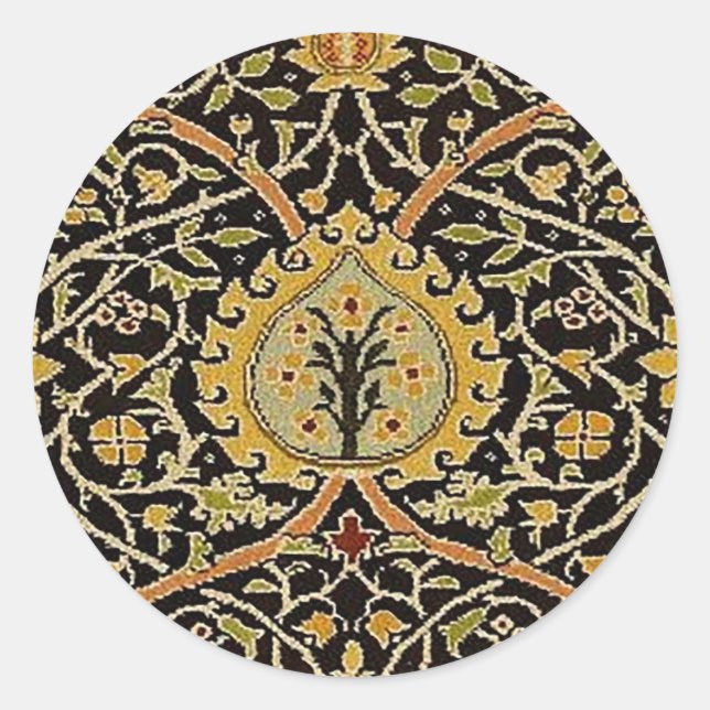 Sticker Rond William Morris Classique Tapis Art Design d'impres (Devant)