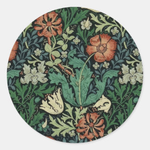 Sticker Rond William Morris Compton Floral Art
