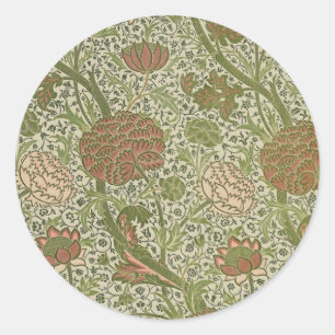 Sticker Rond William Morris Cray Fleur de Sauge Floral Botaniqu