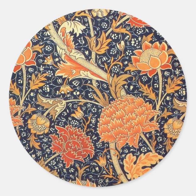 Sticker Rond William Morris Cray Floral Art Nouveau Motif (Devant)