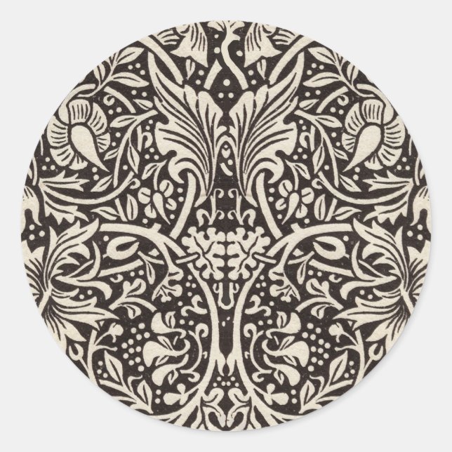 Sticker Rond William Morris Daffodil Papier peint floral (Devant)