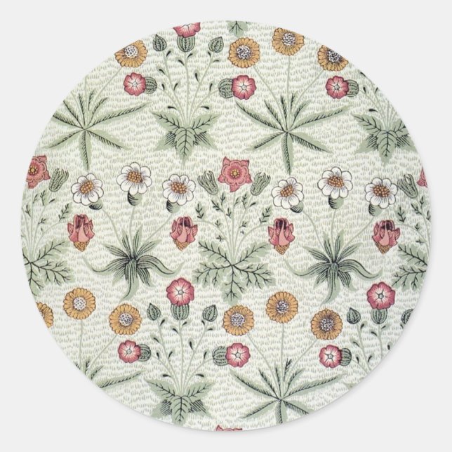 Sticker Rond William Morris Daisy Floral Fond d'écran Motif (Devant)