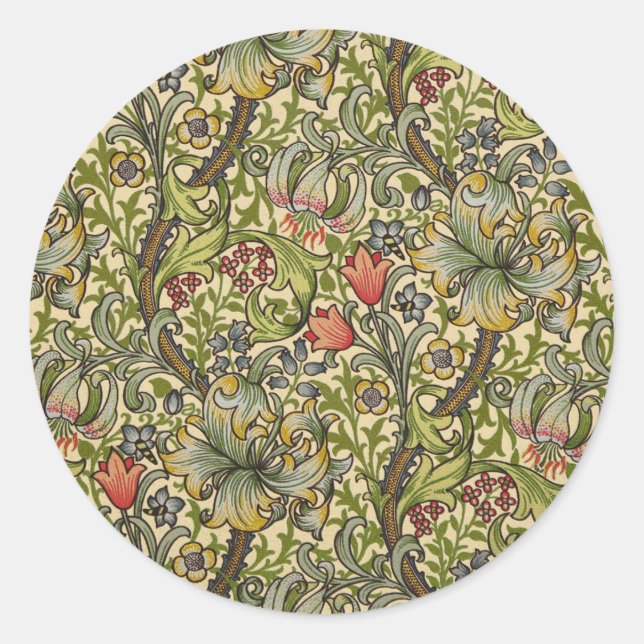 Sticker Rond William Morris Golden Lily (Devant)