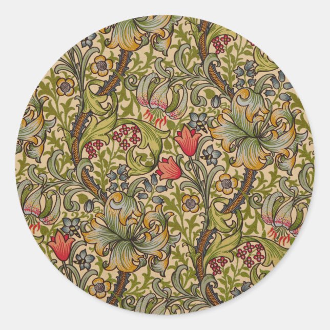 Sticker Rond William Morris Golden Lily (Devant)