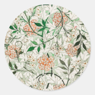 Sticker Rond William Morris Jardin de Jasmin Fleur Classique