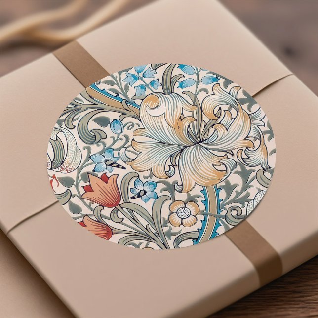 Sticker Rond William Morris Lily Art Nouveau Motif Floral Cla (Créateur téléchargé)