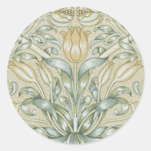 Sticker Rond William Morris Lily et de la grenade classique