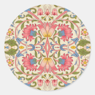 Sticker Rond William Morris Lodden Motif Floral Pastel