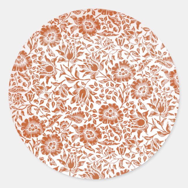 Sticker Rond William Morris Mallow Fond d'écran floral (Devant)