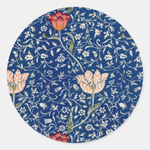 Sticker Rond William Morris Medway Floral bleu