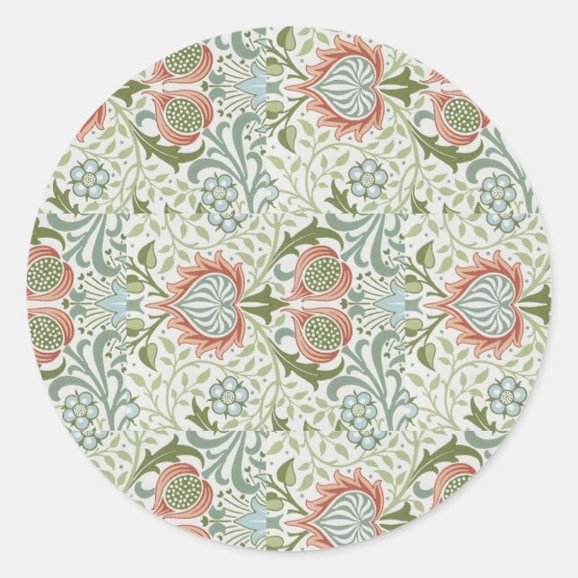 Sticker Rond William Morris Motif d'art décoratif (Devant)
