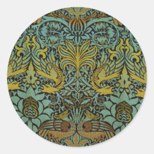 Sticker Rond William Morris Peacock Dragon Fond d'écran