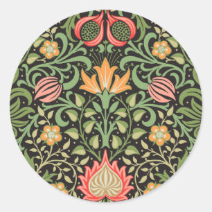 Sticker Rond William Morris Persian Floral Antique