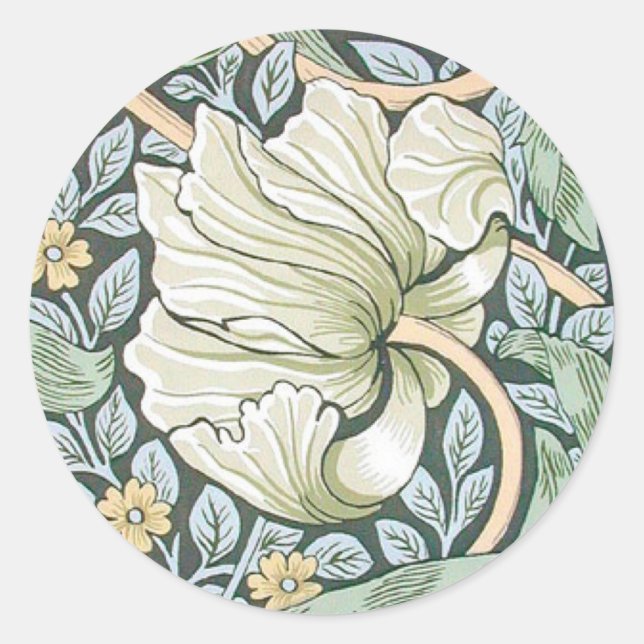 Sticker Rond William Morris Pimpernel Fond d'écran floral (Devant)