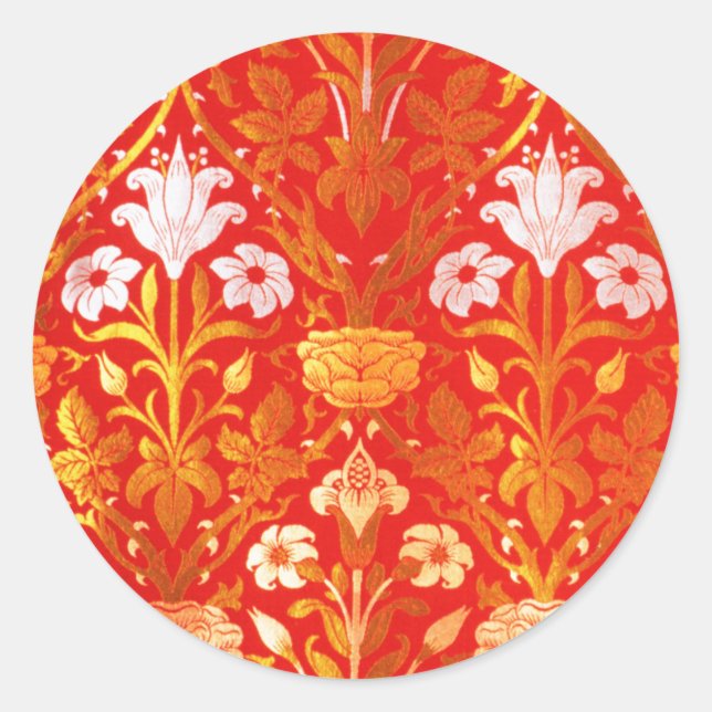 Sticker Rond William Morris Rose et Lily (Devant)