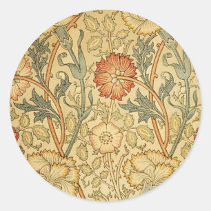Sticker Rond William Morris Rose Flower Fond d'écran Motif