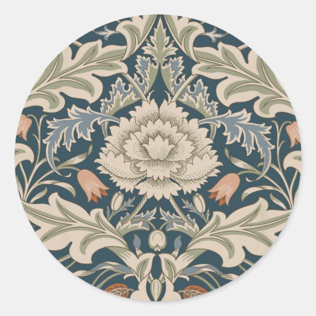 Sticker Rond William Morris Severn Floral Garden Flower Classic (Devant)