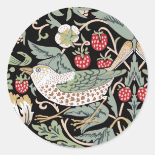 Sticker Rond William Morris Strawberry Thief I Black Birds