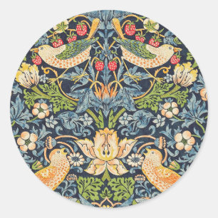 Sticker Rond William Morris Strawberry Thief Motif floral