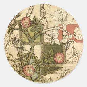 Sticker Rond William Morris - Trellis