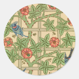 Sticker Rond William Morris Trellis Design classique de papier 