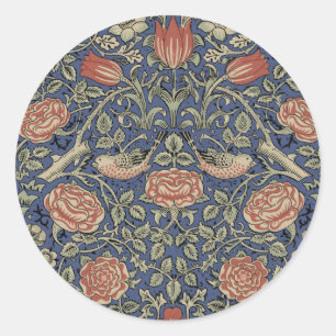 Sticker Rond William Morris Tudor Fond d'écran Rose