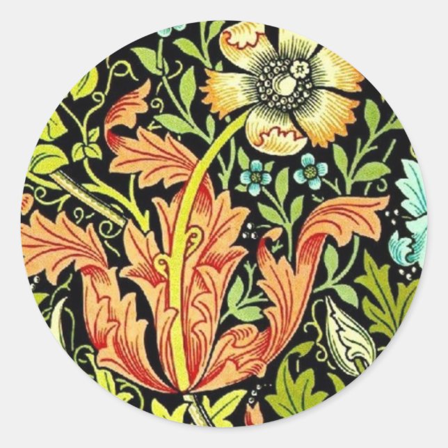 Sticker Rond William Morris Wallpaper (Devant)