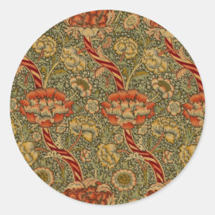 Sticker Rond William Morris Wandle Anglais Floral Damask Design