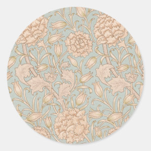 Sticker Rond William Morris Wild Tulip Fleur Design Floral