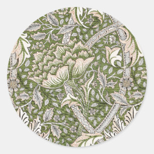 Sticker Rond william morris windrush fleurs florales classique