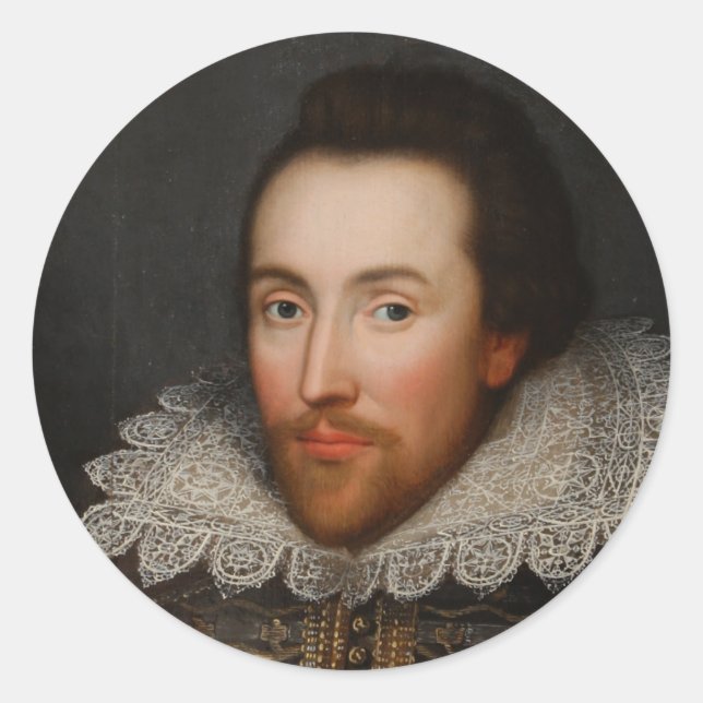 Sticker Rond William Shakespeare Cobbe Portrait vers 1610 (Devant)