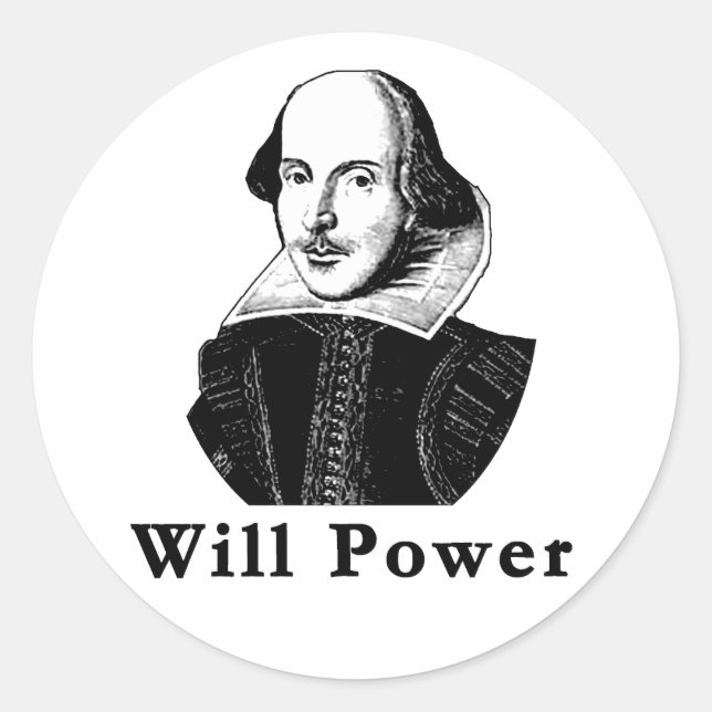 Sticker Rond William Shakespeare POURRA Tshirts (Devant)