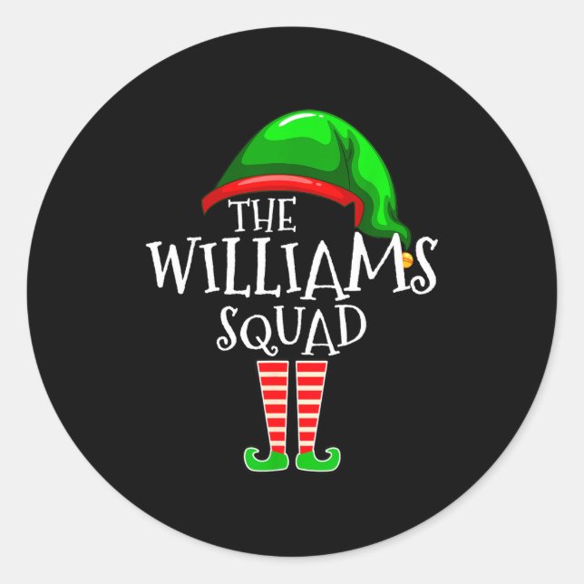 Sticker Rond Williams Family Name Squad Matching Group Elf Chri (Devant)