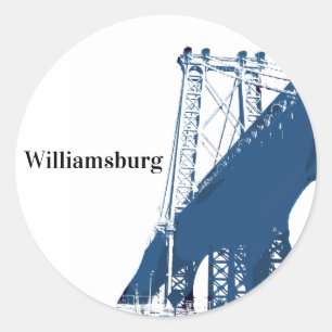Sticker Rond Williamsburg Bridge Brooklyn New York