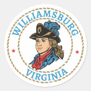 Sticker Rond Williamsburg Virginia Colonial