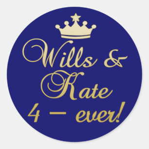 Sticker Rond Wills & Kate T-shirts 4-Ever, Mugs, Cadeaux