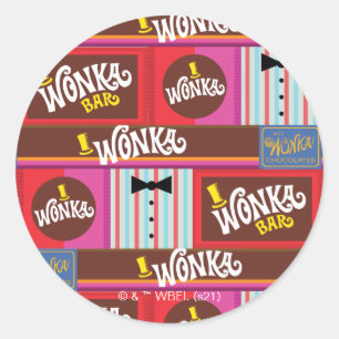 Sticker Rond Willy Wonka Motif