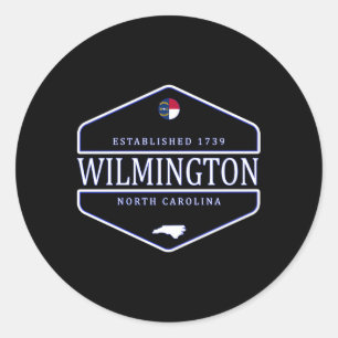 Sticker Rond Wilmington Caroline du Nord Wilmington Nc