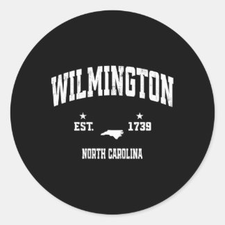 Sticker Rond Wilmington North Carolina Nc Throwback