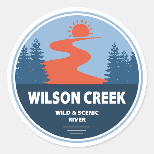Sticker Rond Wilson Creek Wild Et Pittoresque River Caroline Du (Devant)